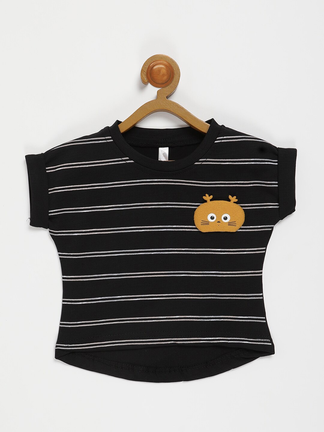 

V2 Value & Variety Black Striped Extended Sleeves Top