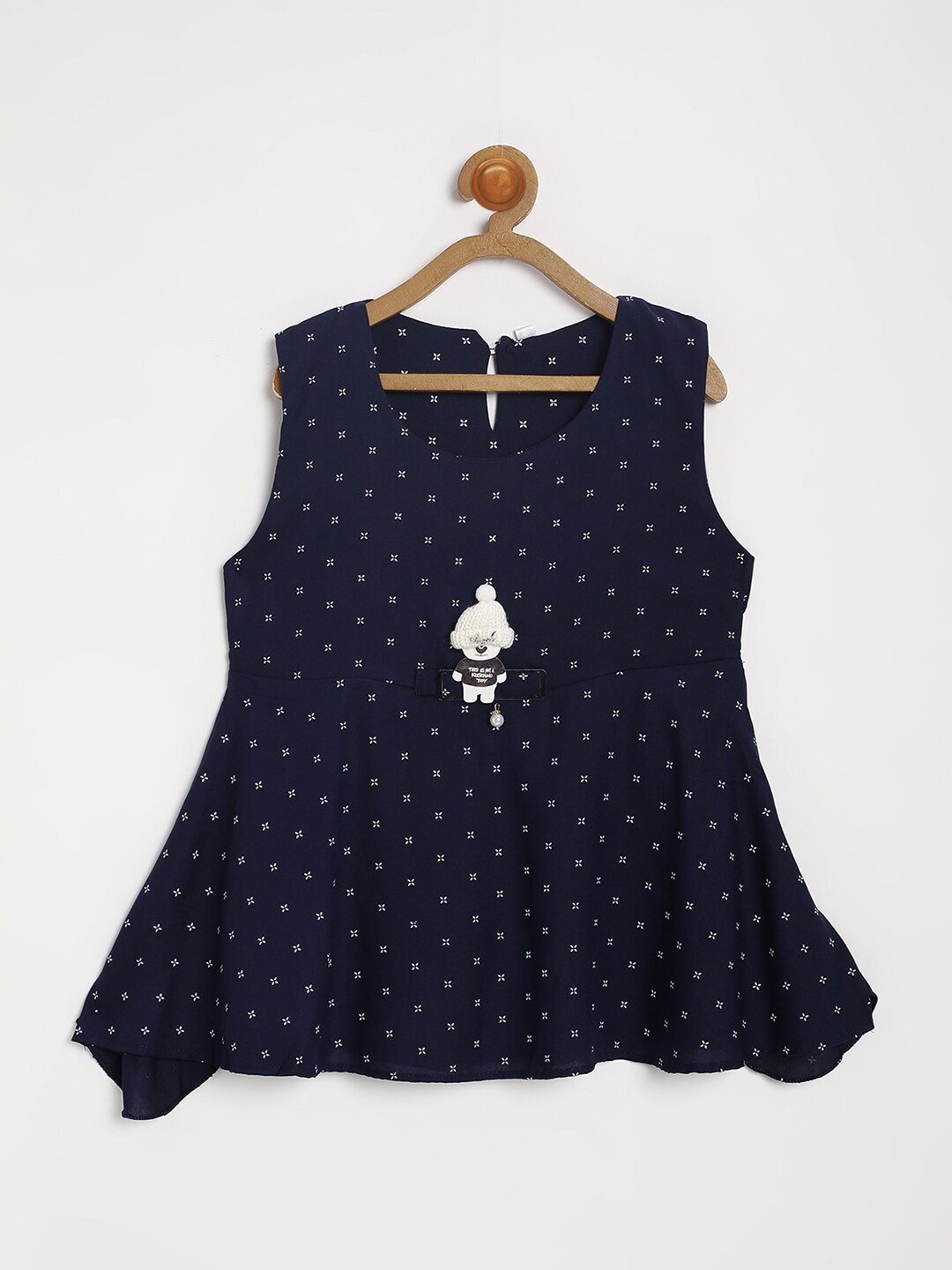 

V2 Value & Variety Navy Blue Print Top