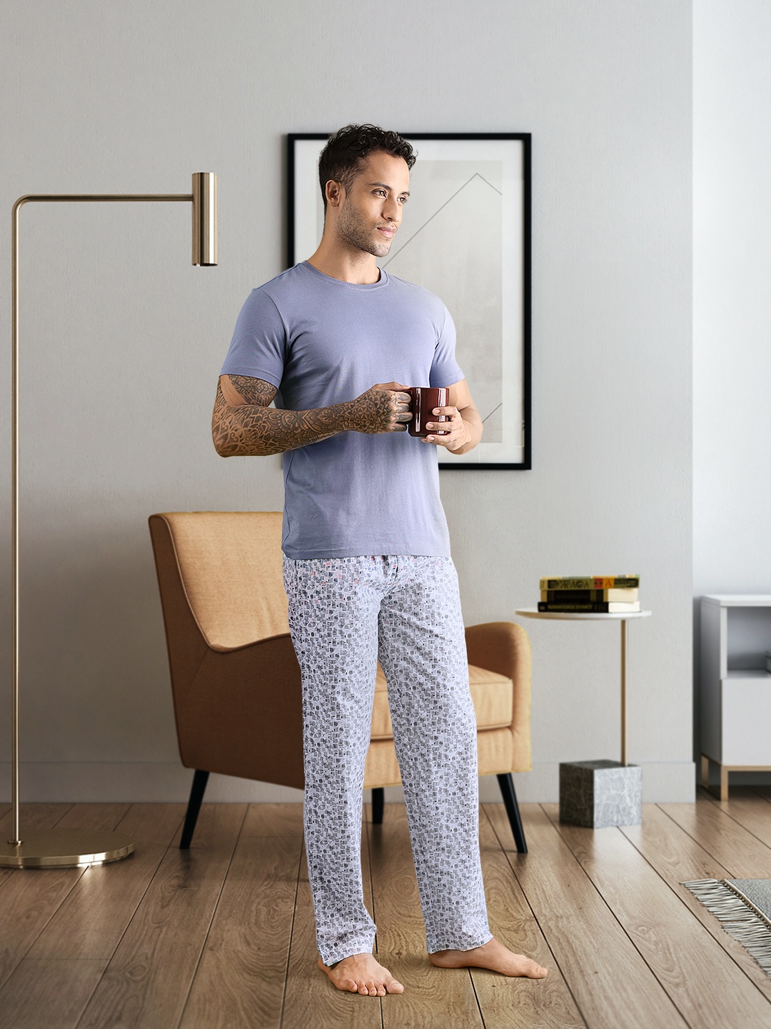 

UnderJeans by Spykar Men White Printed Lounge Pants