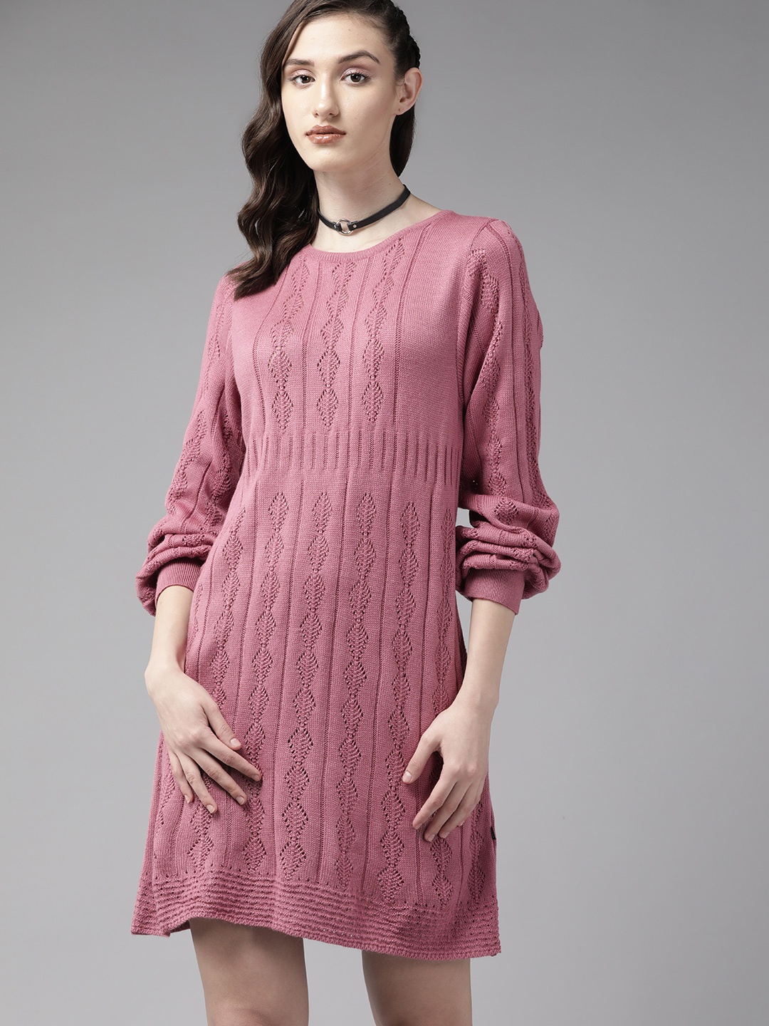 

Roadster Pink Ethnic Motifs Dress