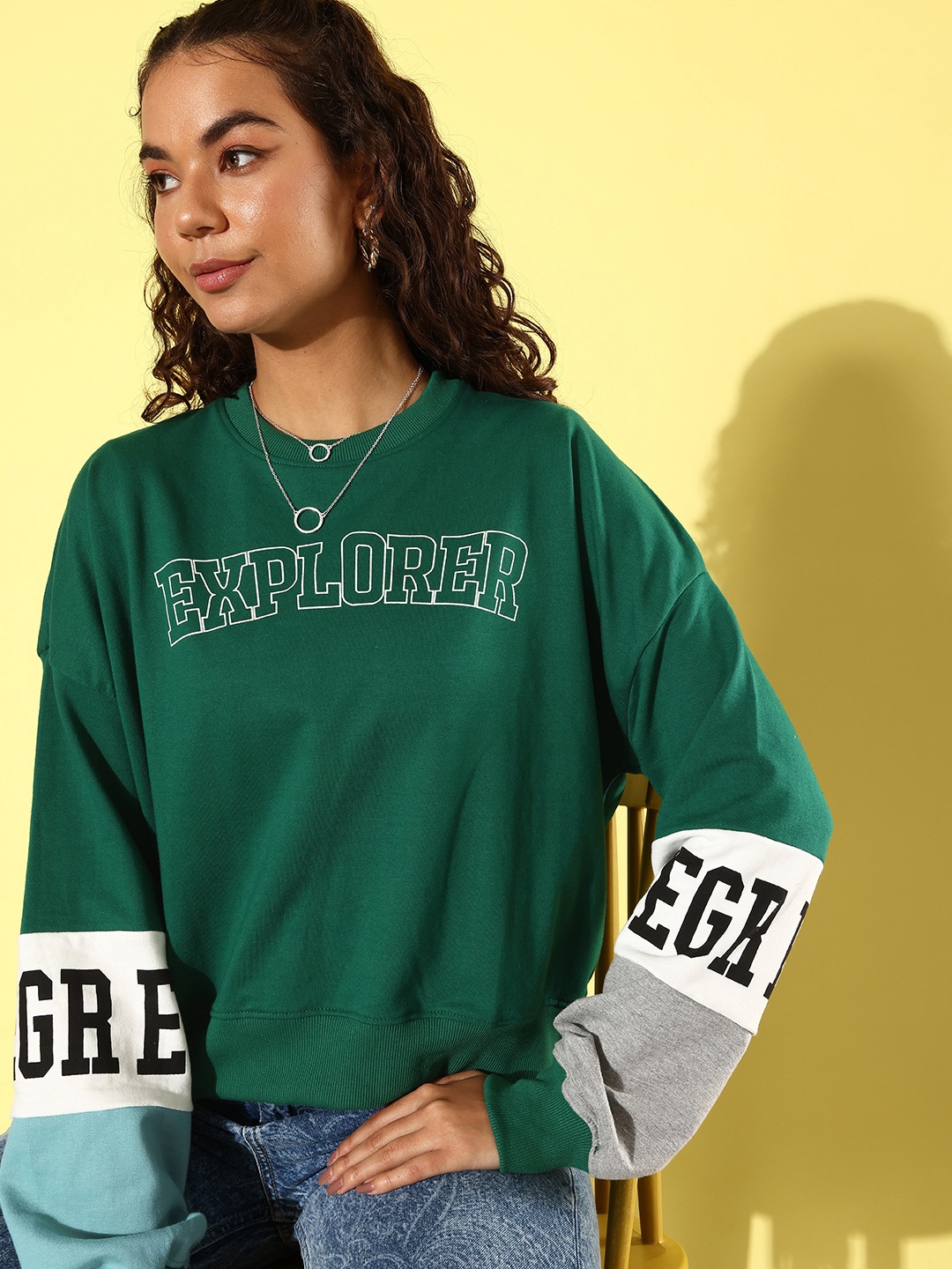 

The Roadster Lifestyle Co. Printed Hooded Sweatshirt, Green