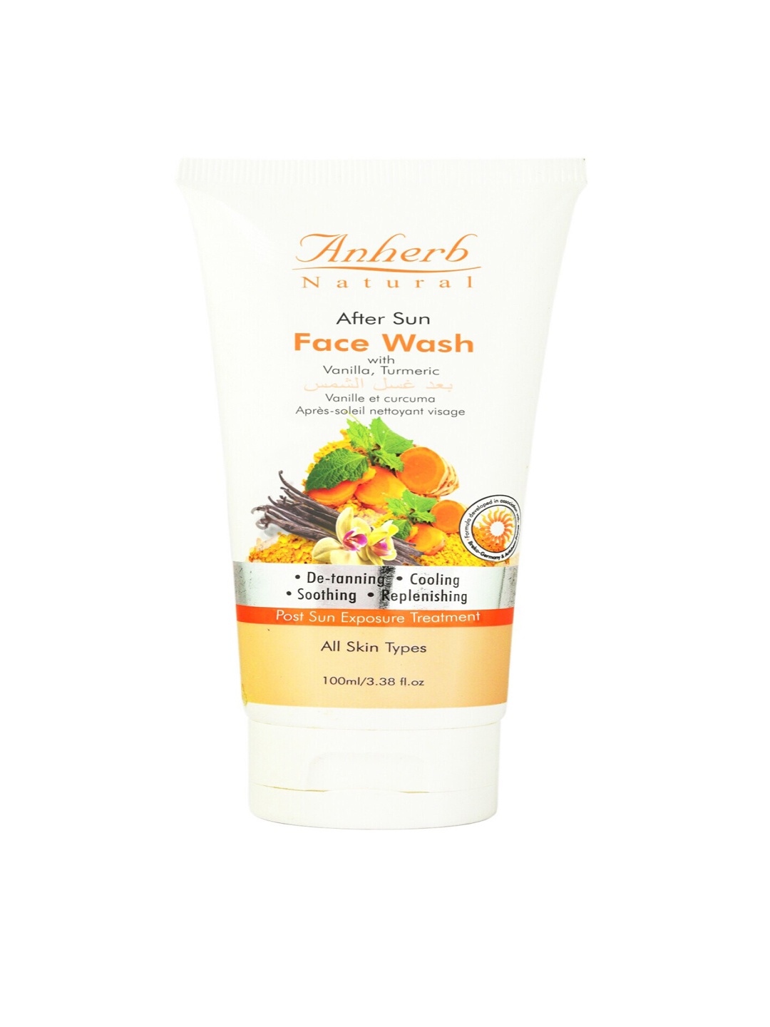 

Anherb Natural After Sun Face Wash with Vanilla & Turmeric - 100 ml, White