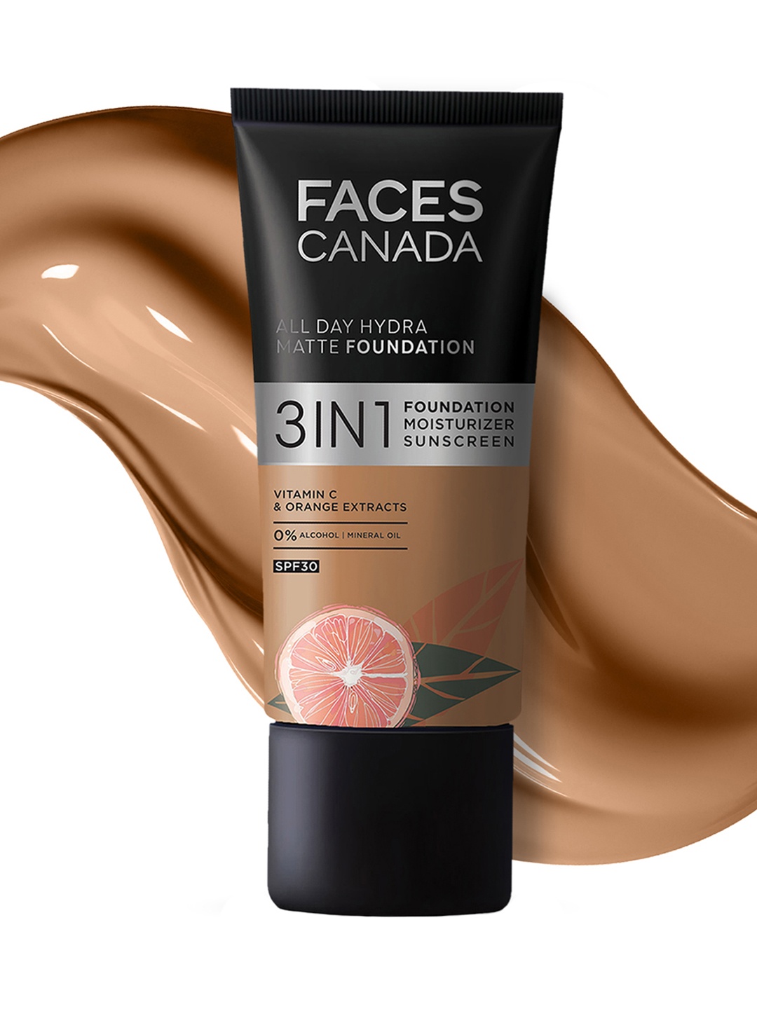 

FACES CANADA 3-in-1 All Day Hydra Matte SPF30 Foundation 25ml - Warm Sand 042, Beige