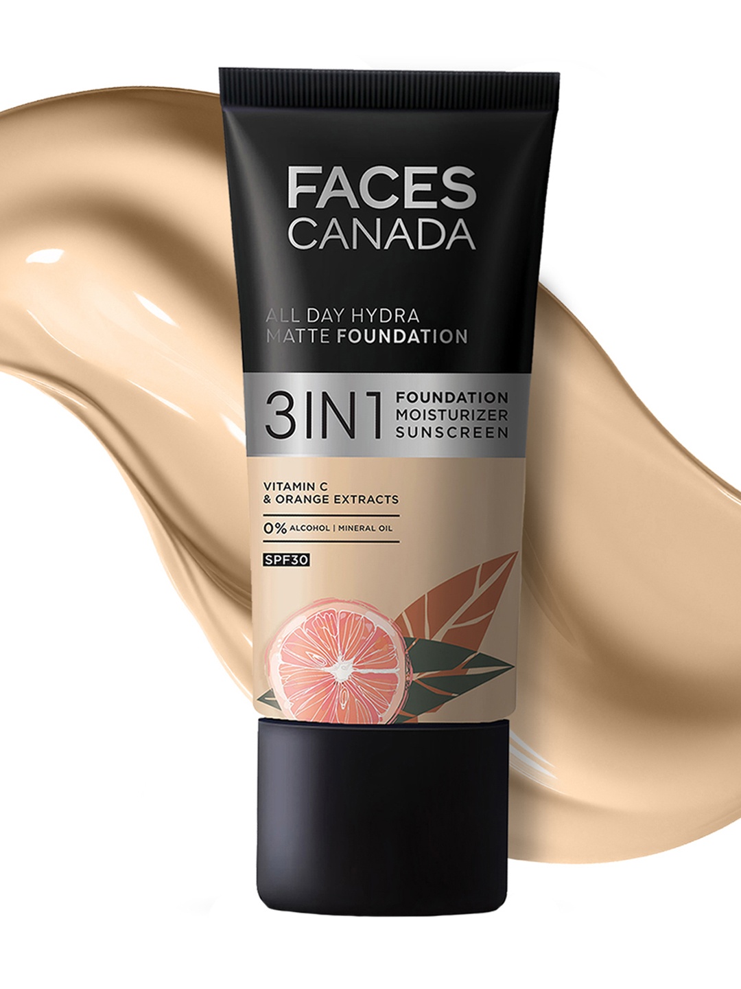 

FACES CANADA 3-in-1 All Day Hydra Matte SPF30 Foundation 25ml - Absolute Ivory 012, Beige