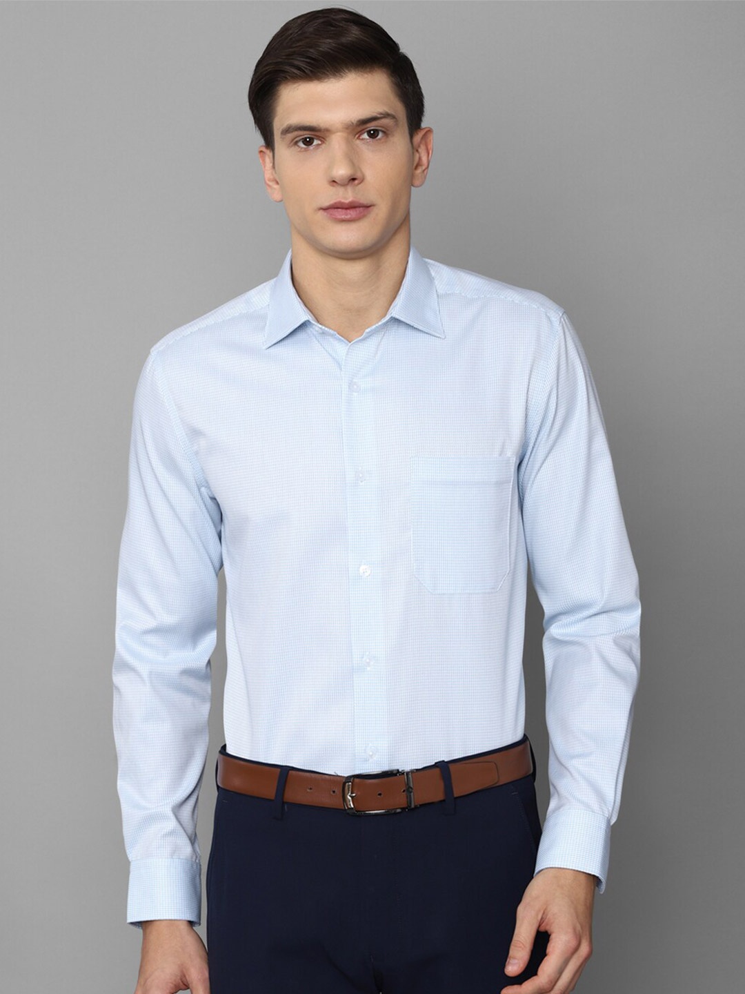 

Louis Philippe Men Blue Striped Formal Shirt