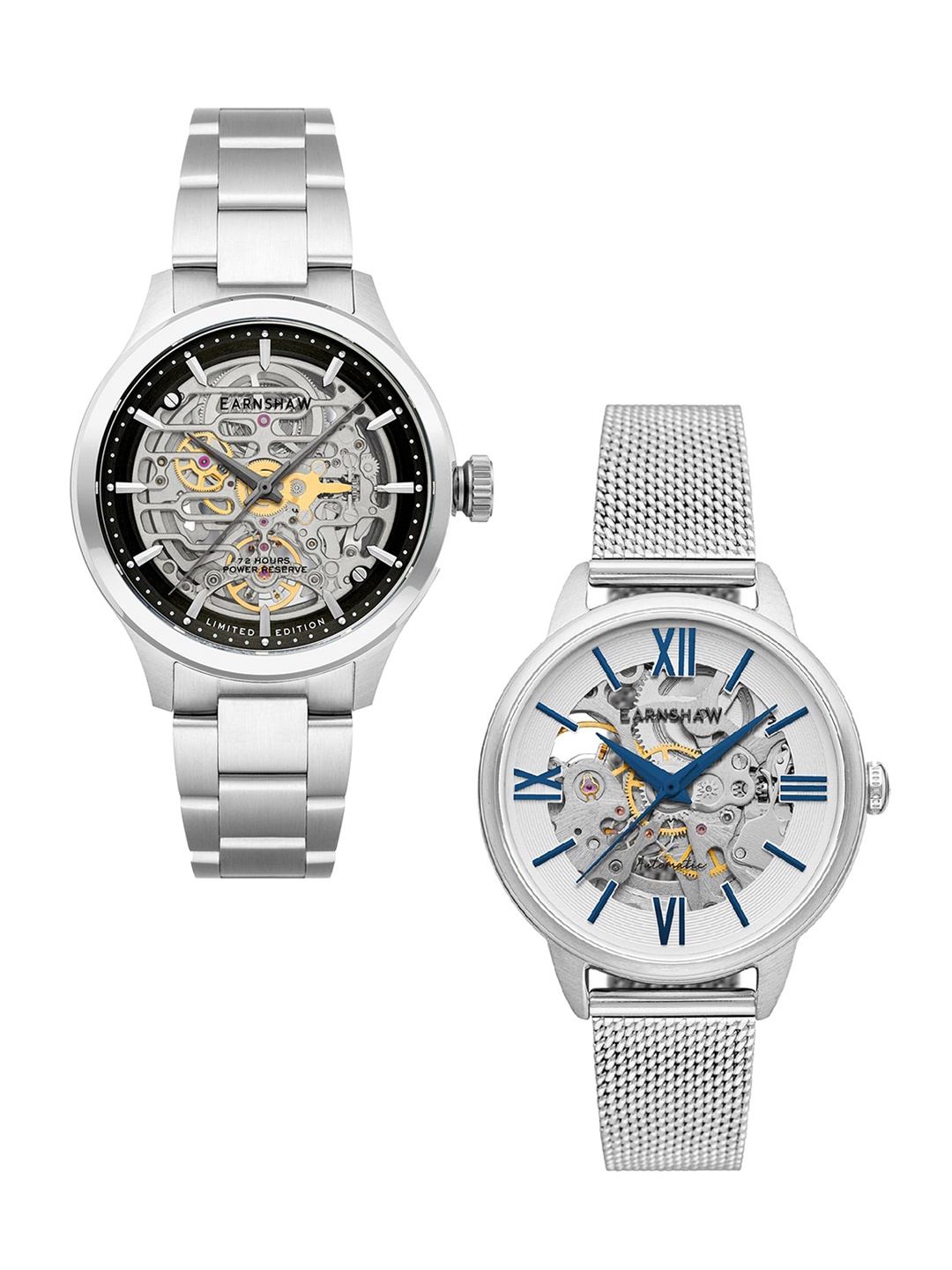 

EARNSHAW Silver-Toned Solid Stainless Steel Watch Gift Set