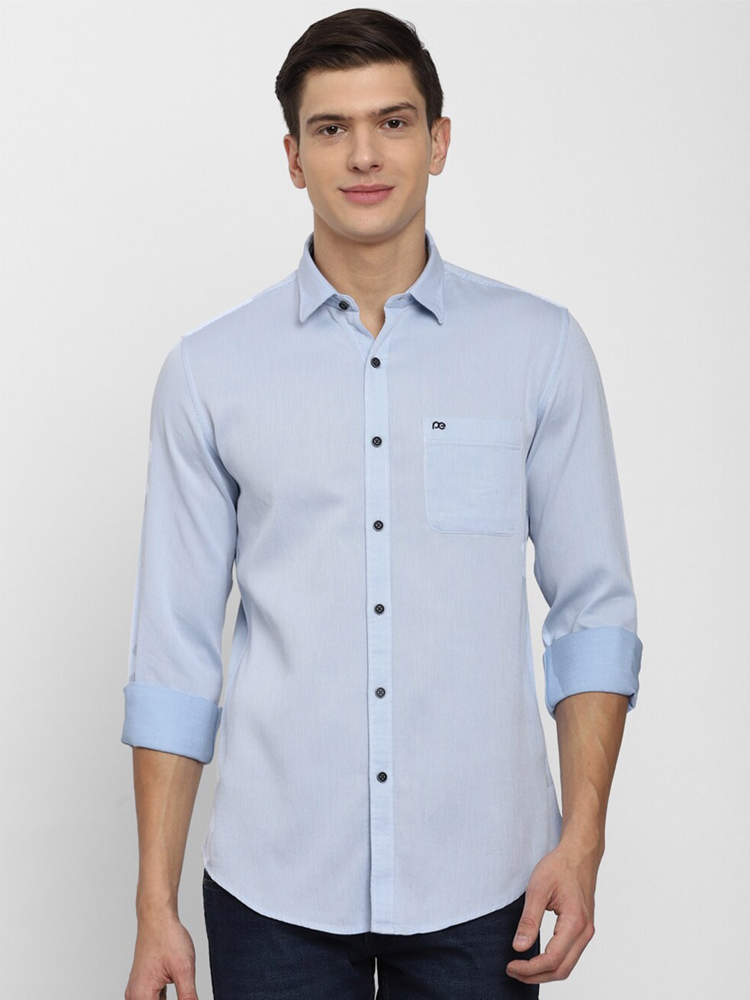 

Peter England Casuals Men Blue Slim Fit Casual Shirt