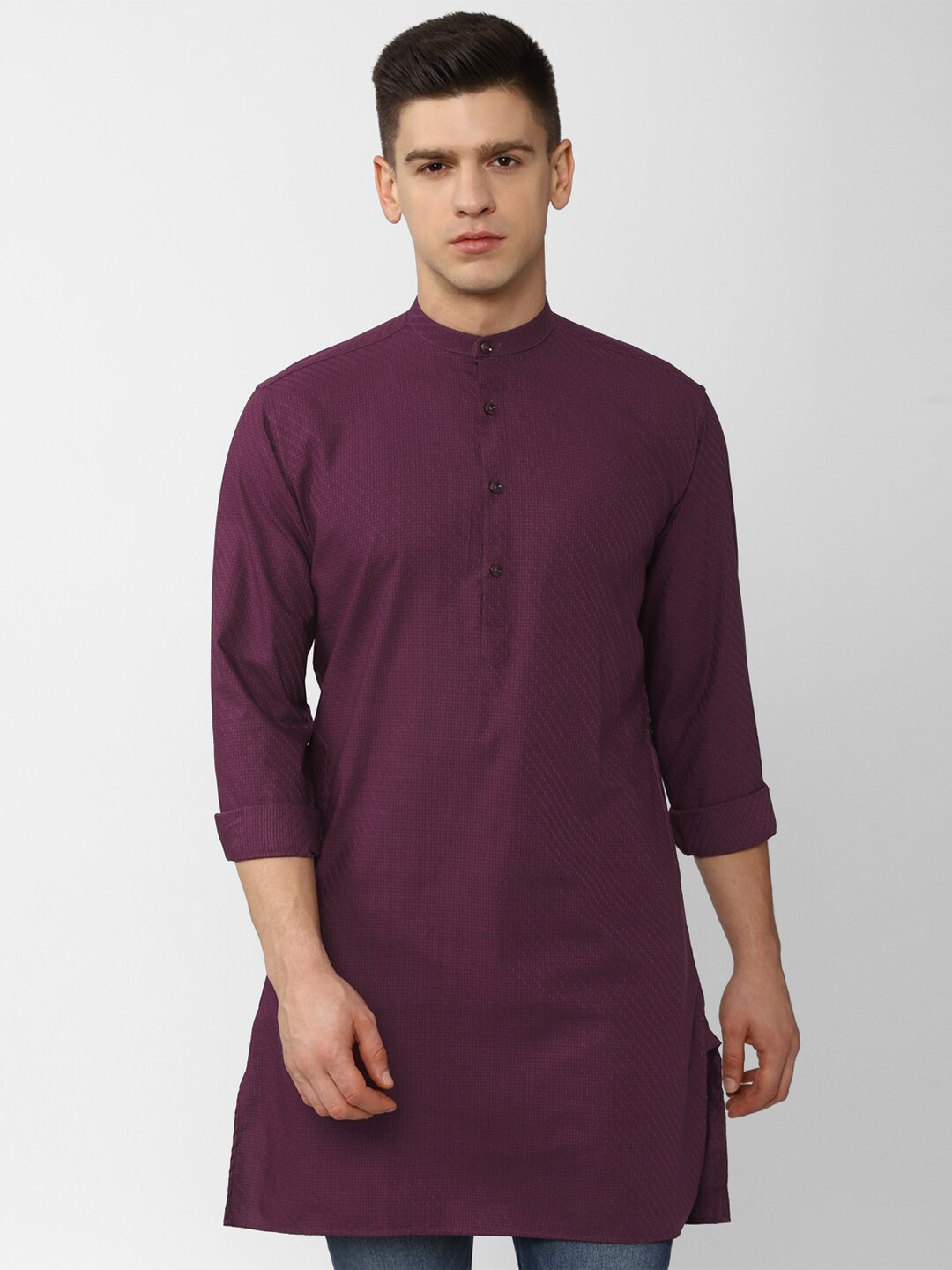 

V Dot Men Purple Slim Fit Casual Shirt