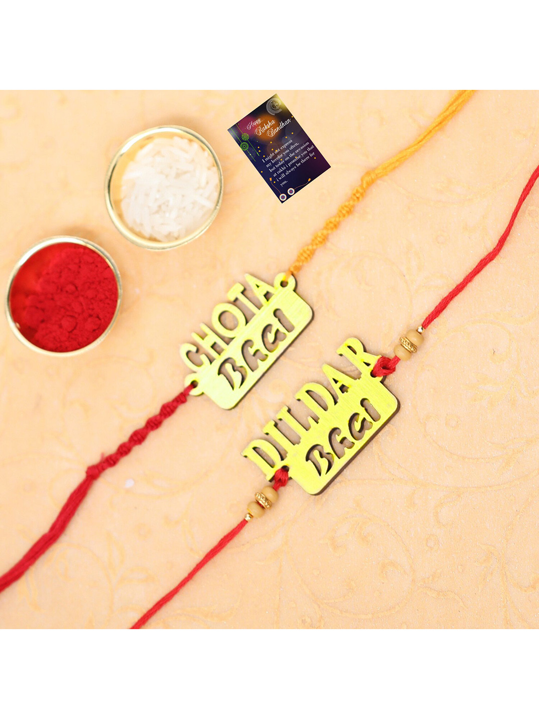 

Silver Shine Red Rakhi Set
