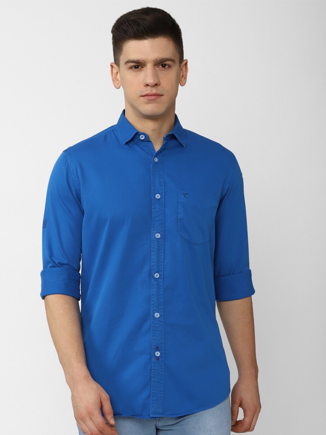 

VAN HEUSEN DENIM LABS Men Blue Slim Fit Casual Shirt