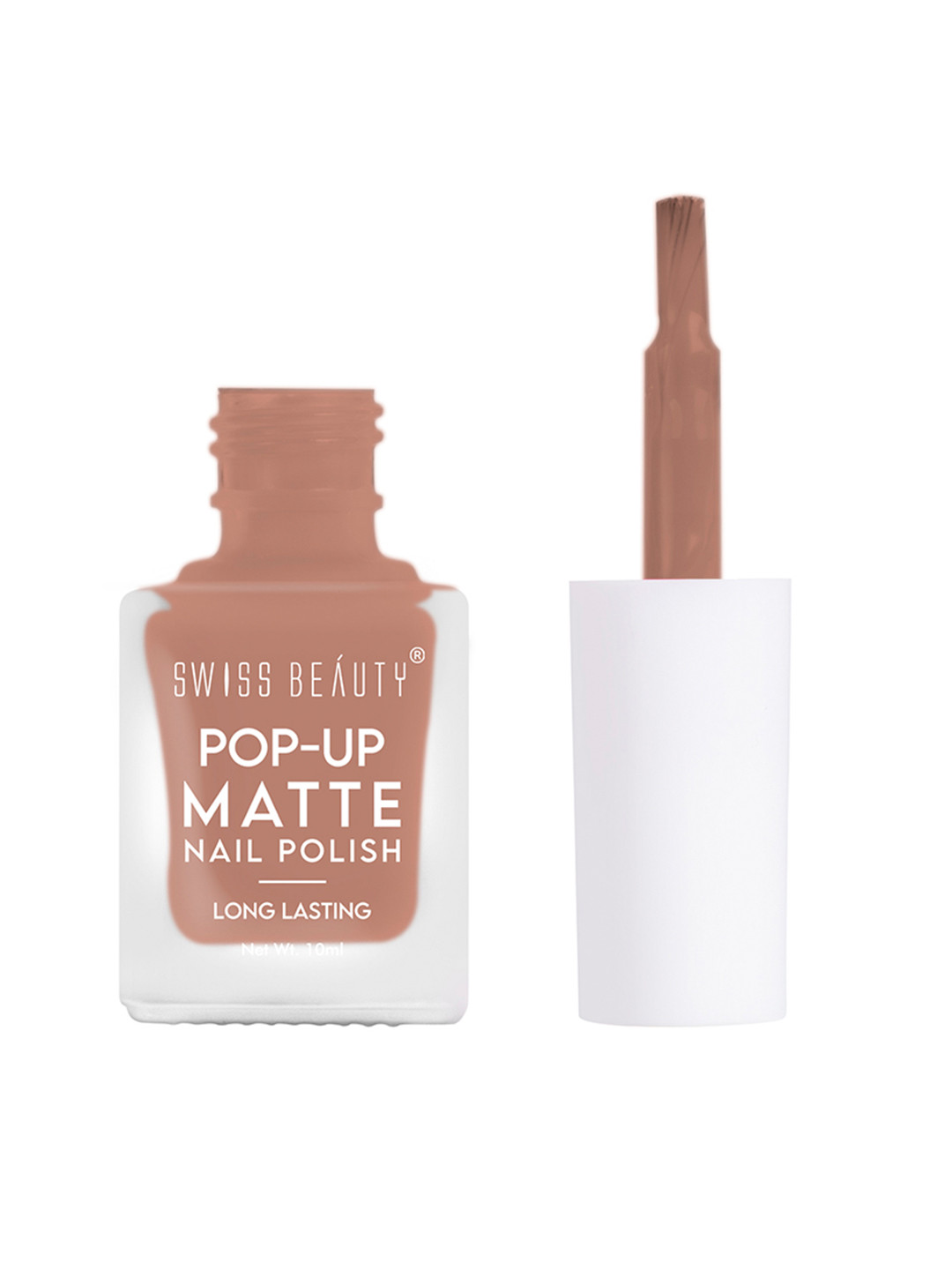 

SWISS BEAUTY Pop-Up Matte Nail Polish 10 ml - Shade 40, Brown