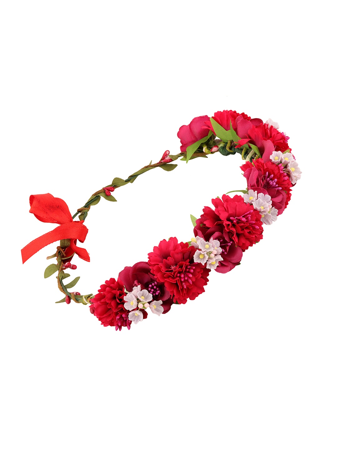 

Sanjog Women Red & White Embellished Tiara