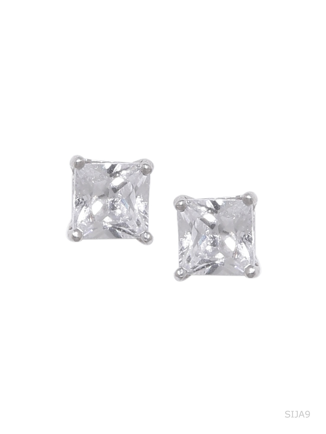 

ADORN by Nikita Ladiwala Silver-Toned Square Studs Earrings