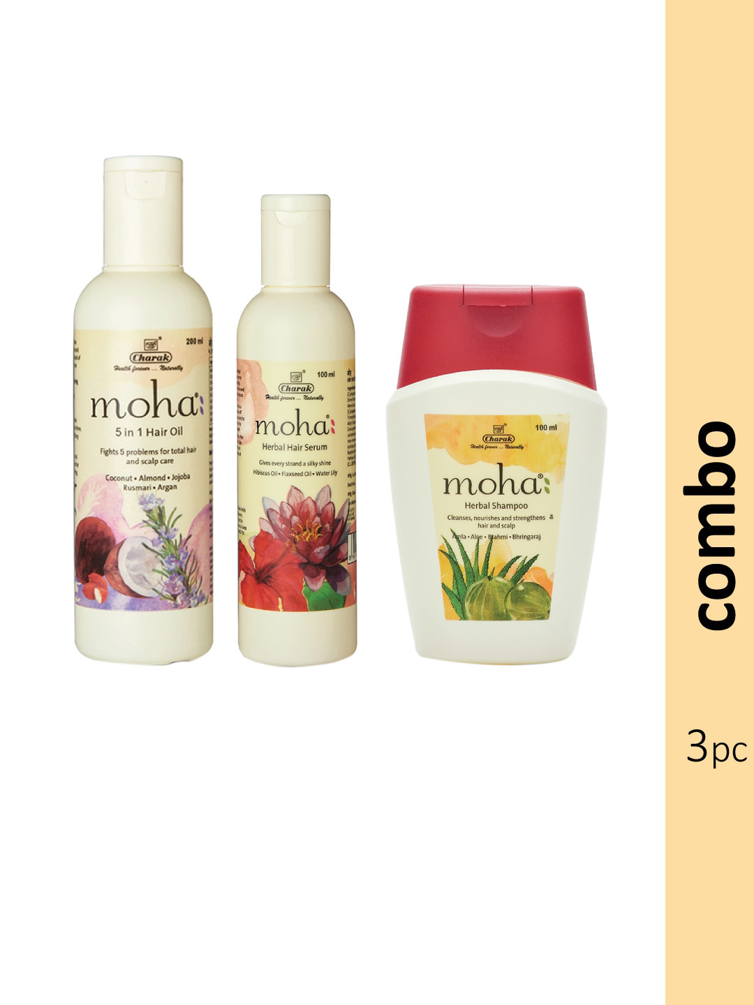 

moha Pack of 3 Hair Care Kit, Off white