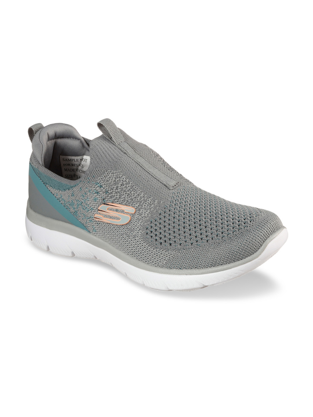 

Skechers Women Green Woven Design Slip-On Sneakers