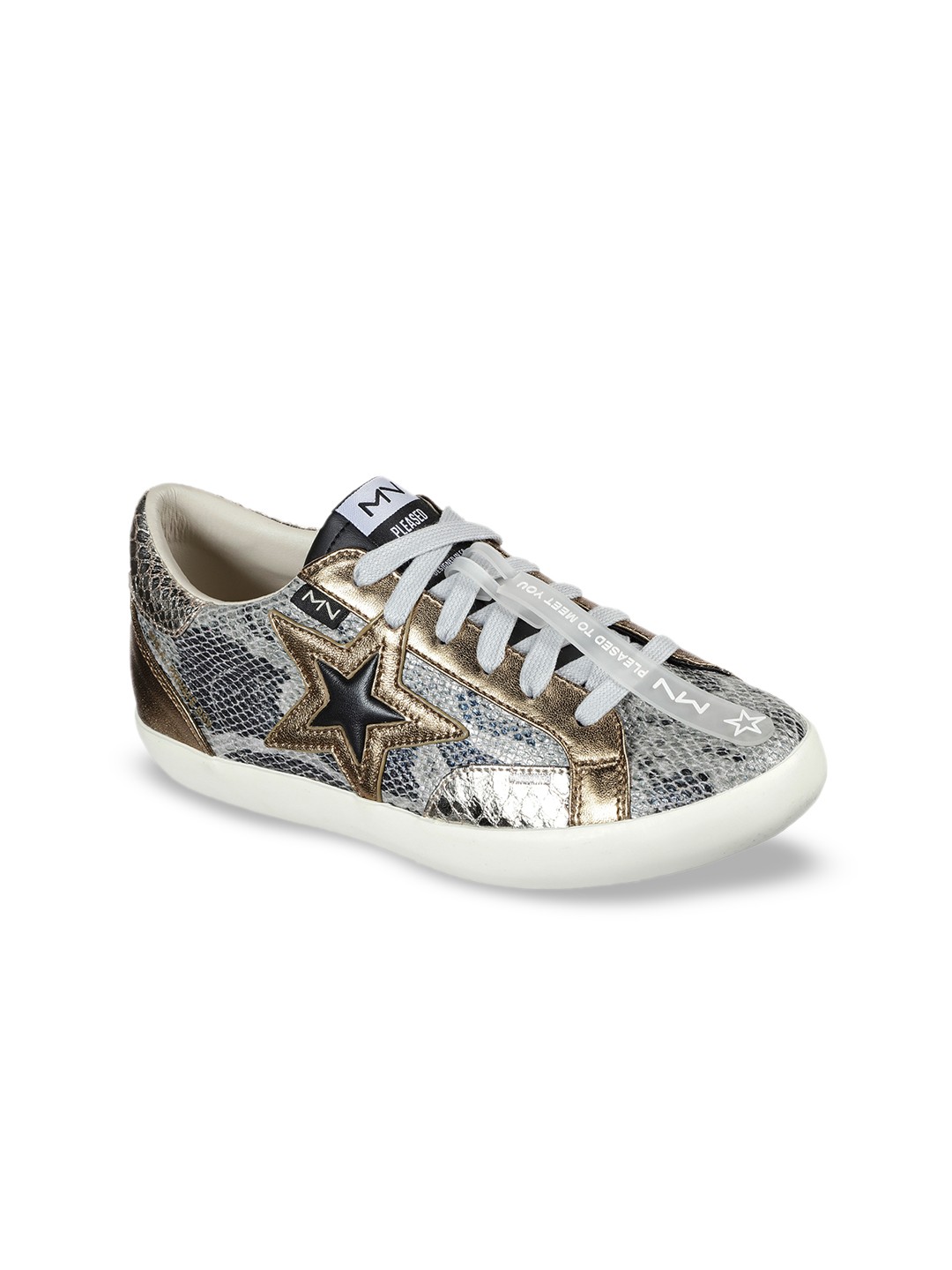 

Skechers Women Gold-Colored Lace-Up Sneakers, Multi