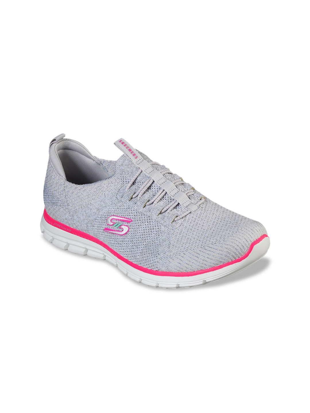 

Skechers Women Grey & Pink Woven Design Sneakers