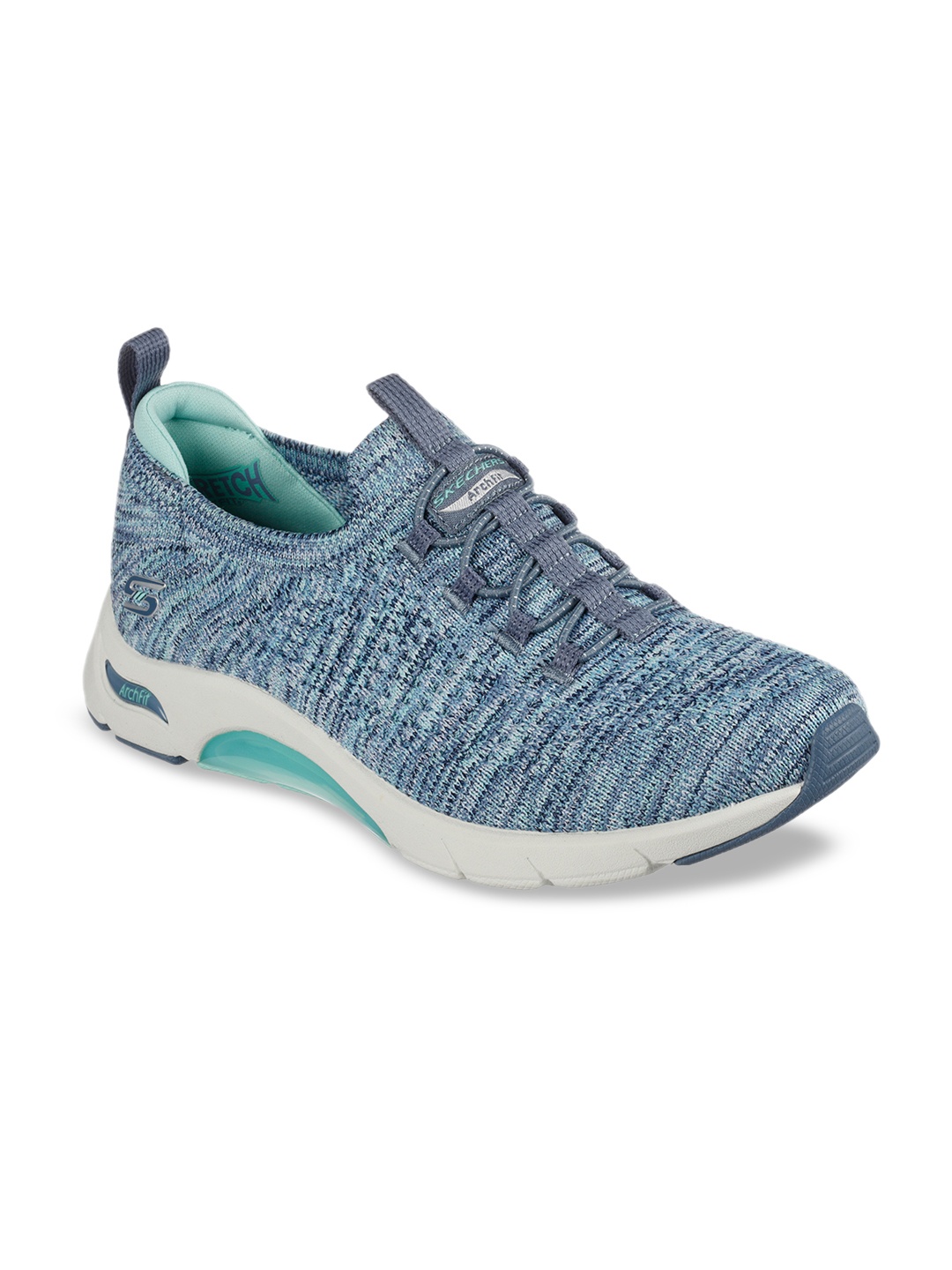 

Skechers Women Grey & Blue Woven Design Sneakers