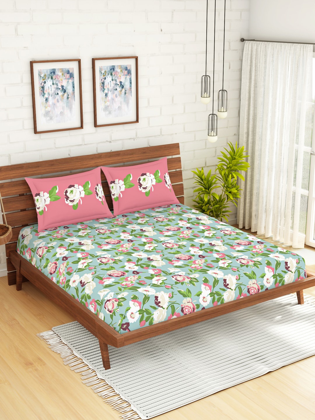 

SPACES Unisex Blue Bedsheets