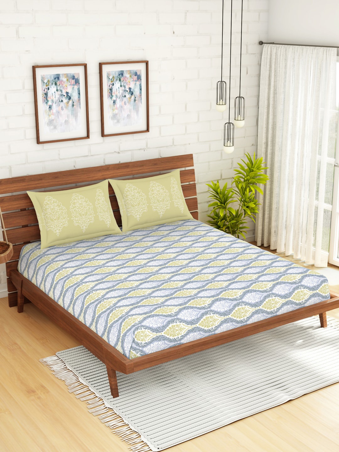 

SPACES Unisex Grey Bedsheets
