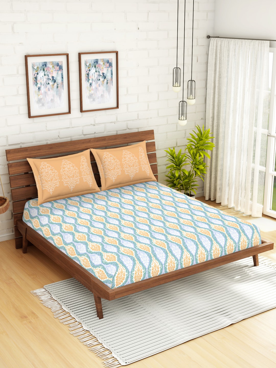 

SPACES Unisex Blue Bedsheets