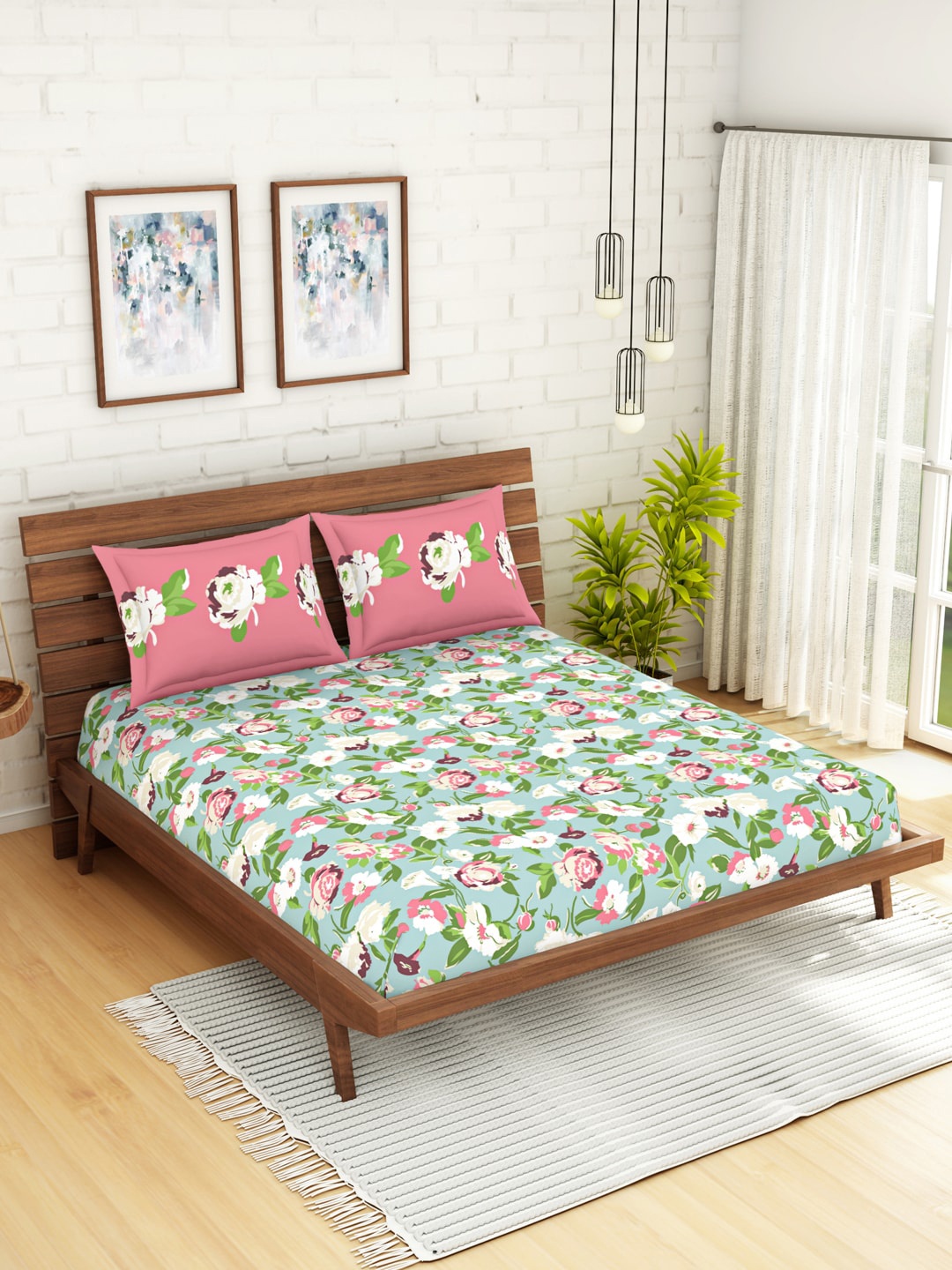 

SPACES Unisex Blue Bedsheets