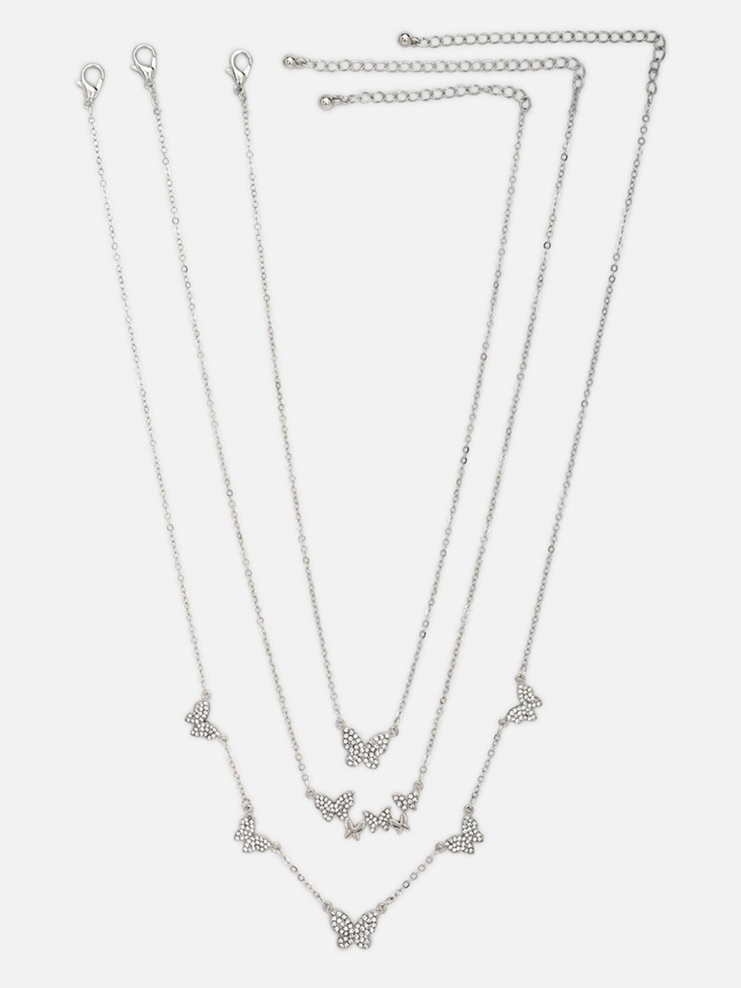 

FOREVER 21 Set of 3 Silver-Toned Necklaces