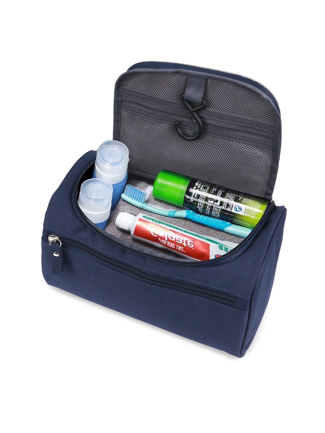 

HOUSE OF QUIRK Navy Blue Solid Makeup Cosmetic Accessories Organizer