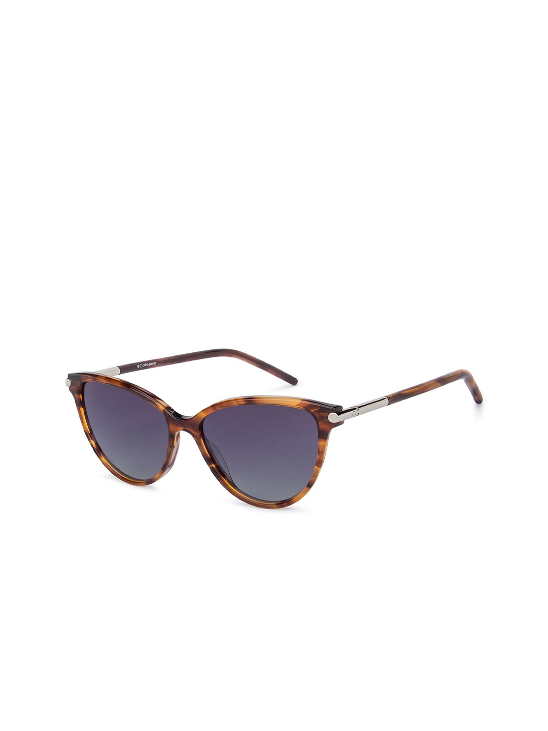 

John Jacobs Women Grey Lens & Brown Cateye Sunglasses with Polarised Lens