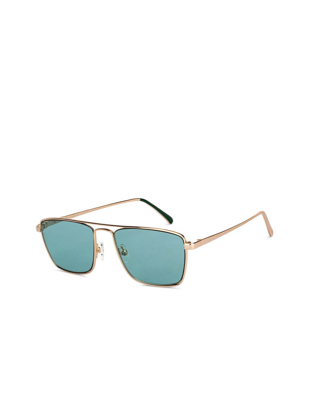 

John Jacobs Unisex Green Lens & Gold-Toned Square Sunglasses with UV Protected Lens