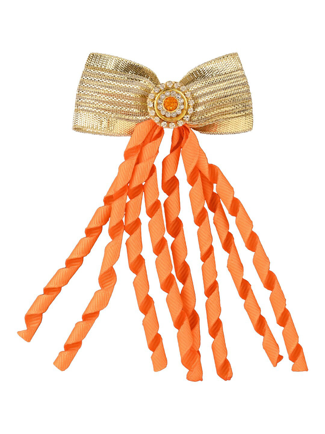 

Aye Candy Girls Gold-Toned & Orange Embellished Alligator Hair Clip