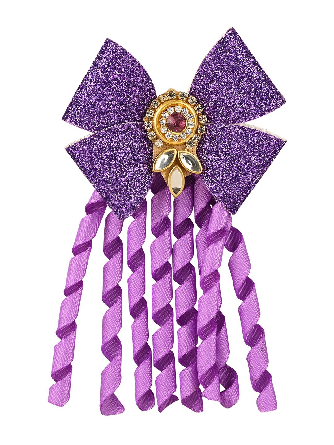 

Aye Candy Girls Purple & Gold-Toned Embellished Alligator Hair Clip