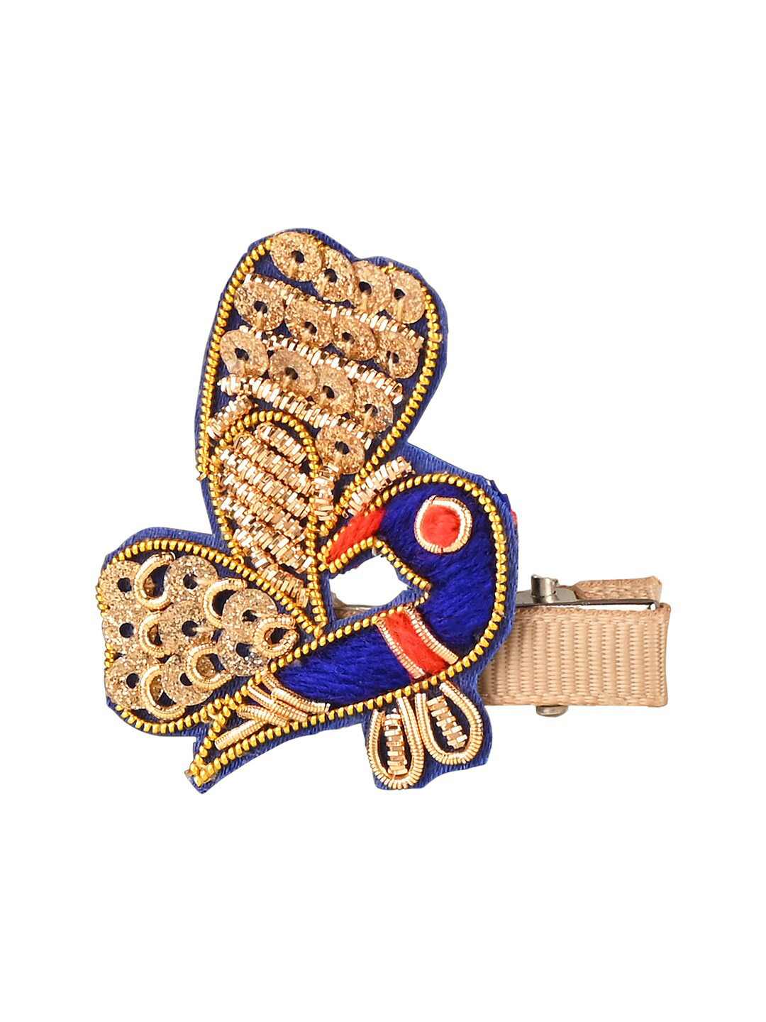 

Aye Candy Girls Blue & Gold-Toned Embellished Alligator Hair Clip
