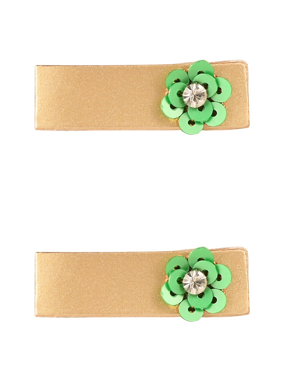 

Aye Candy Girls Gold-Toned & Green Set of 2 Alligator Hair Clips