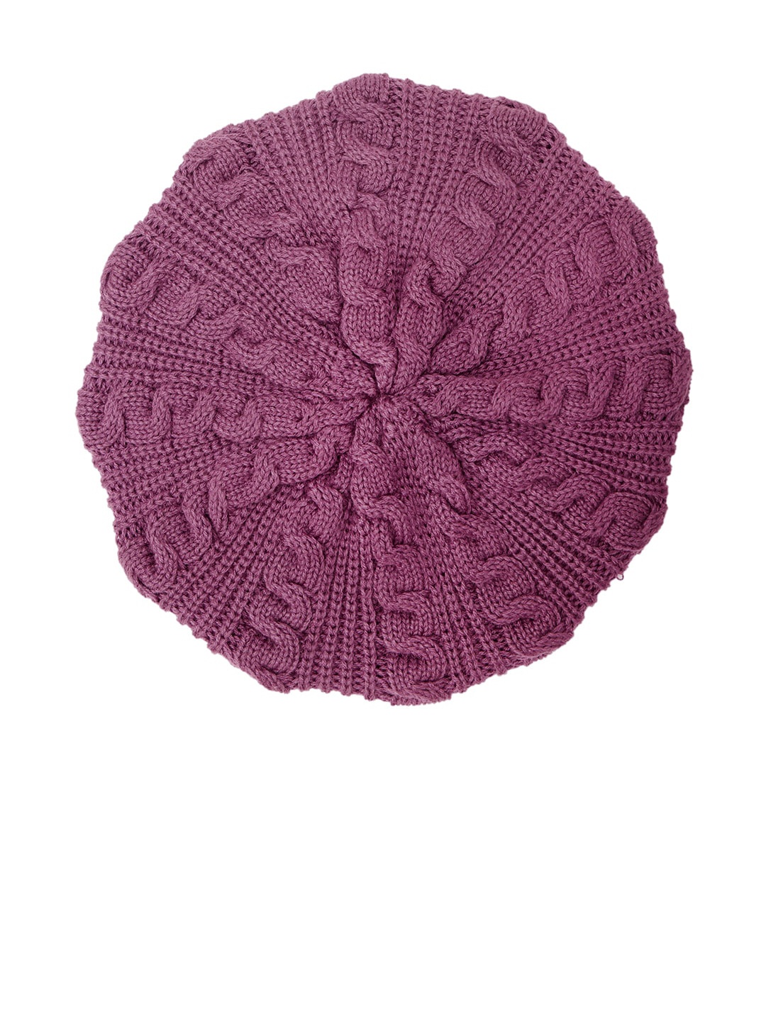 

Bharatasya Women French Knitted Beret Caps, Purple