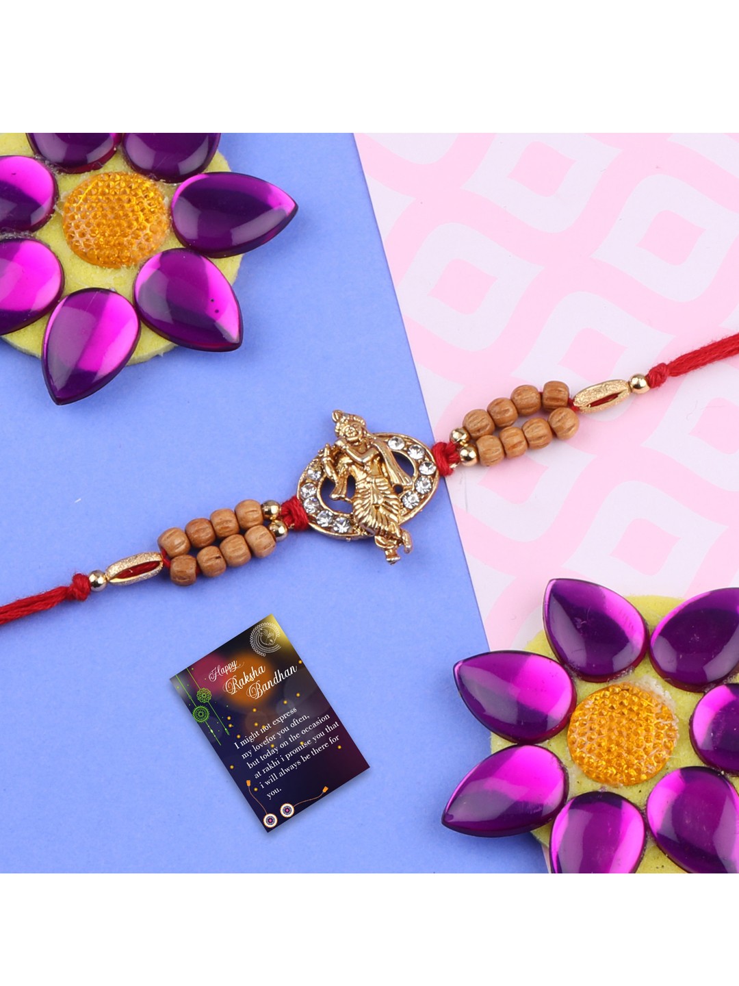 

Silver Shine 2 Rakhi with Roli Chawal, Multi