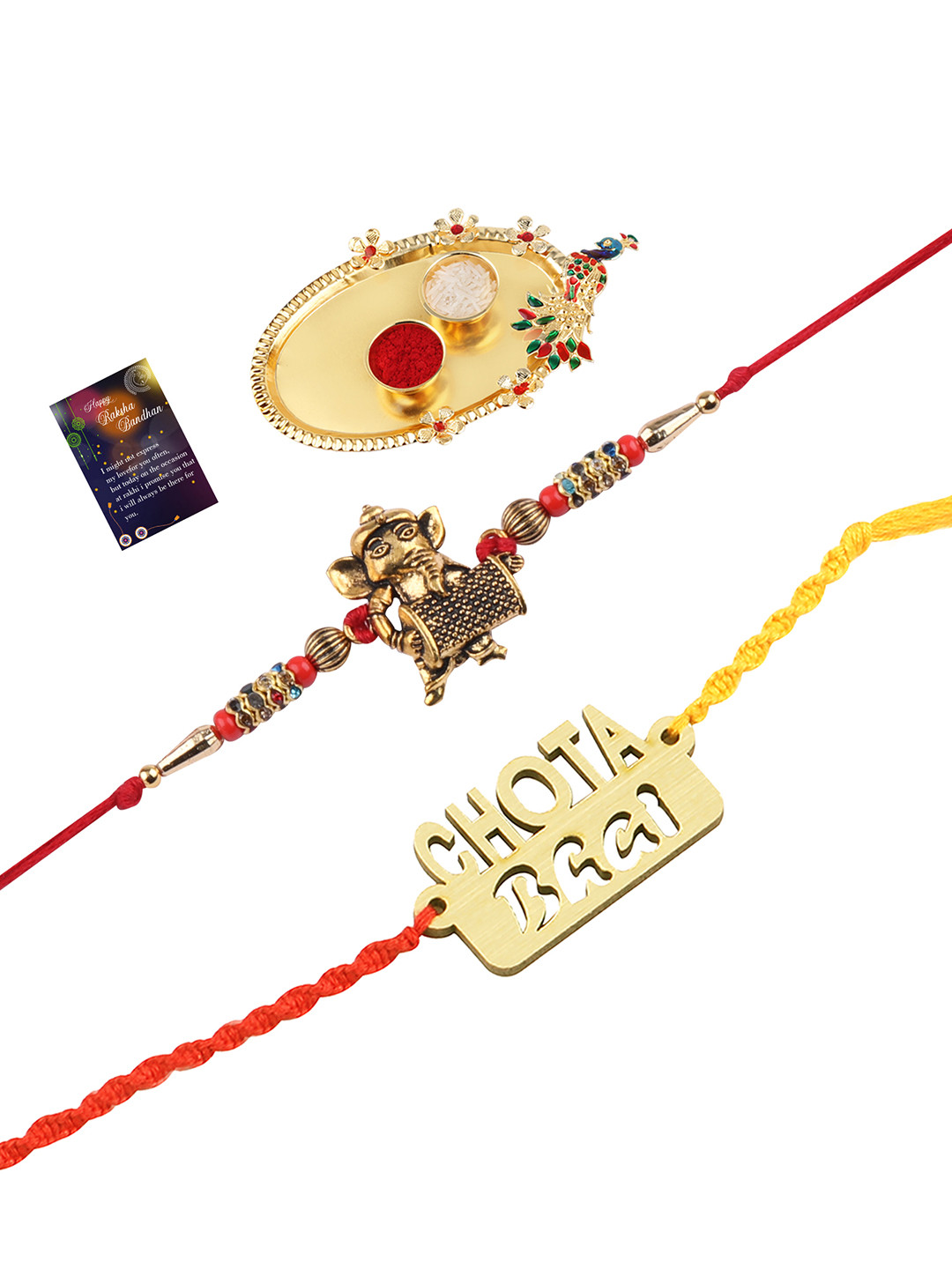 

Silver Shine Red Rakhi Set