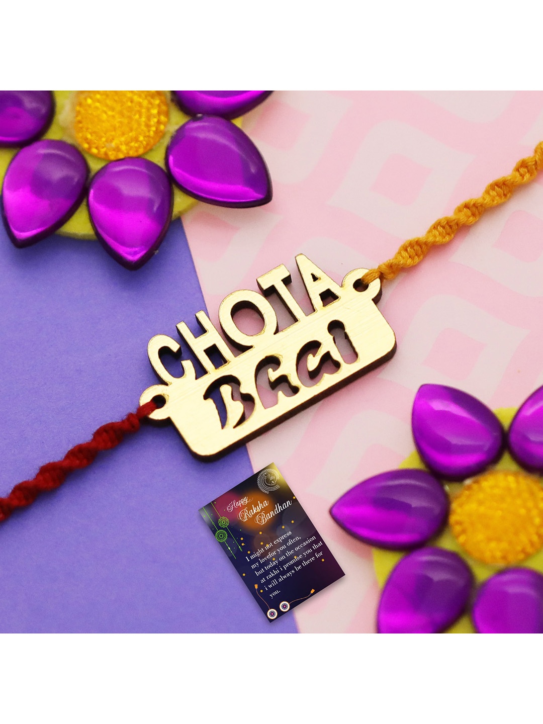

Silver Shine Pack Of 2 Multicoloured Rakhi With Roli Chawal Set, Multi