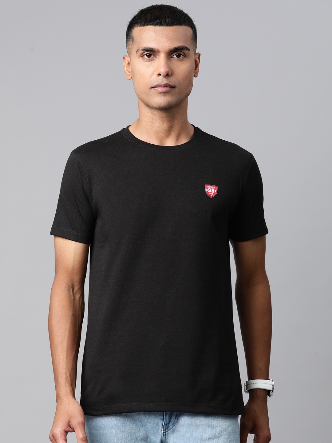 

Provogue Men Black Solid T-shirt