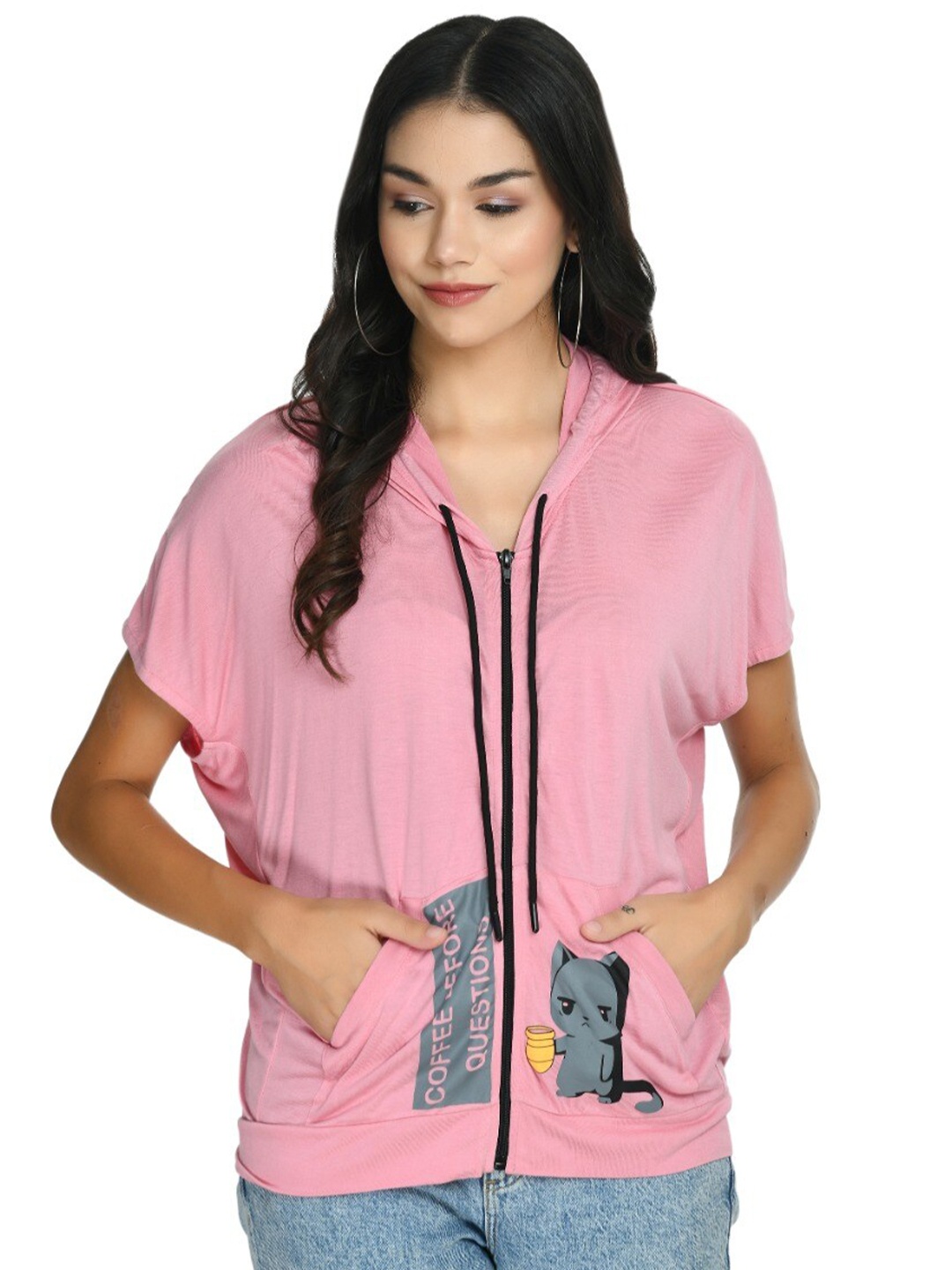 

DOLSU Pink Extended Sleeves Top