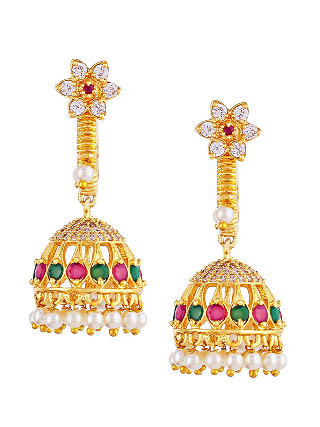 

Mallepula Multicoloured Contemporary Jhumkas Earrings, Multi