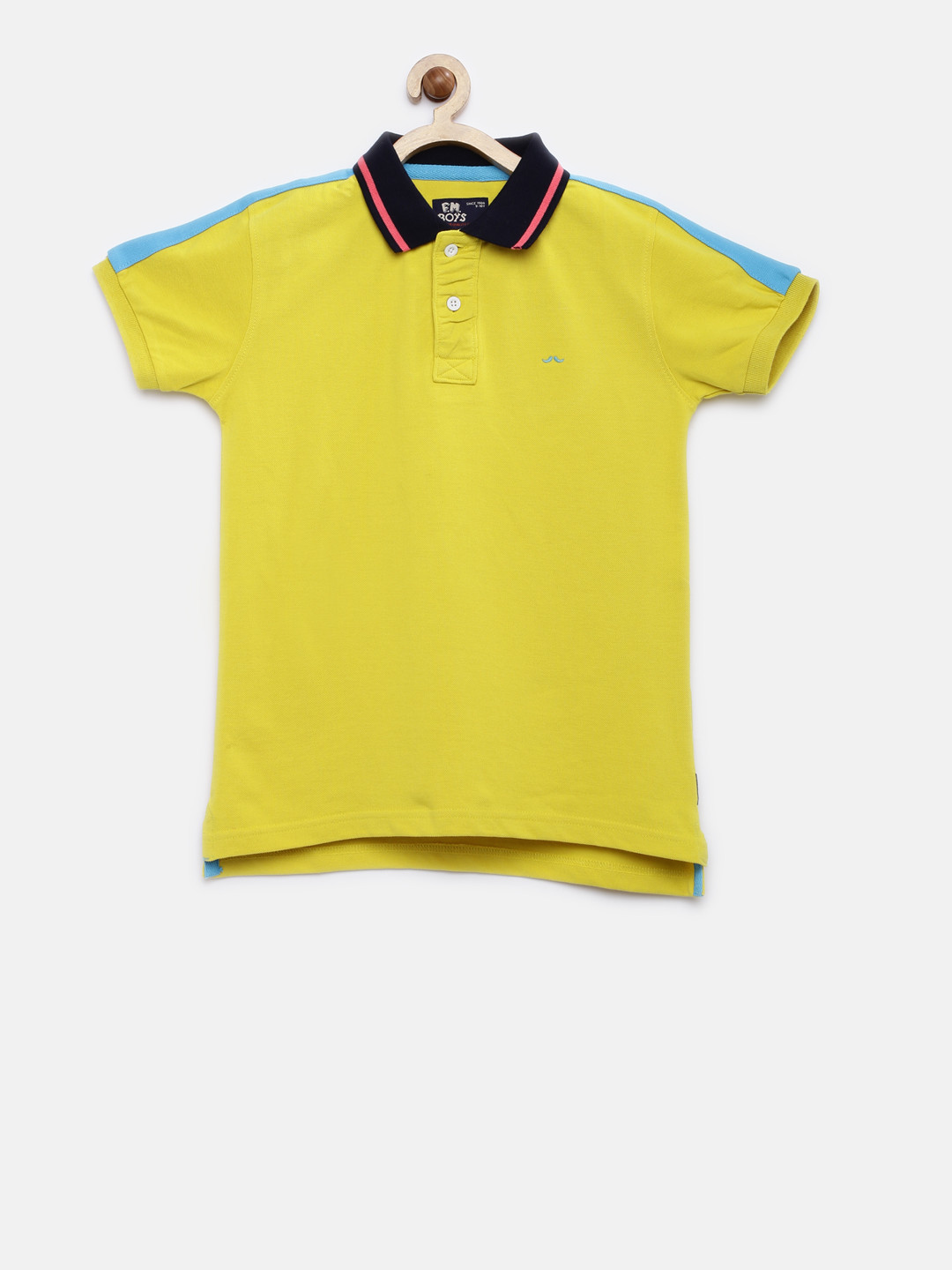 

Flying Machine Boys Yellow Solid Polo Collar Pure Cotton T-shirt