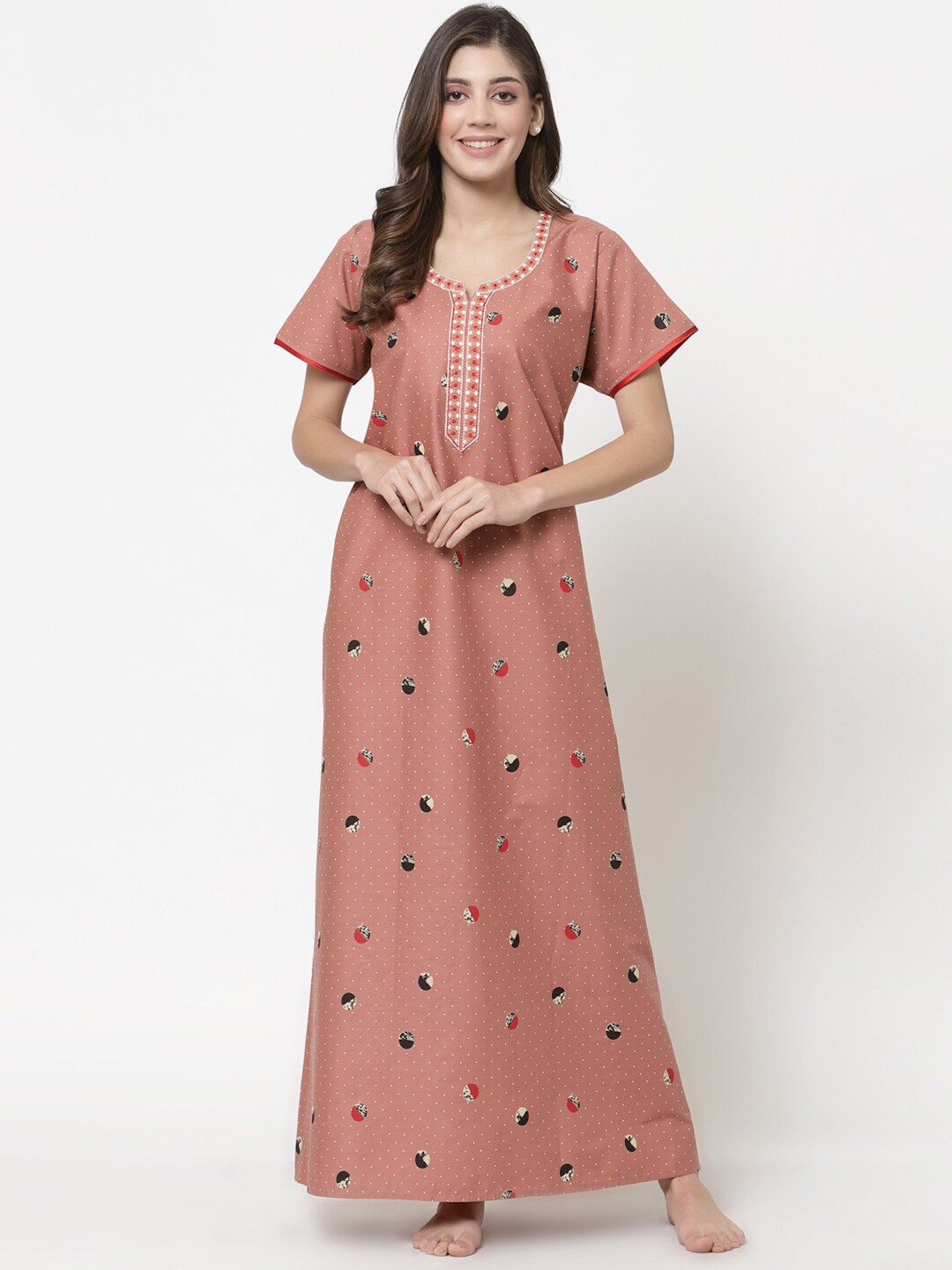 

Sweet Dreams Pink Printed Maxi Nightdress