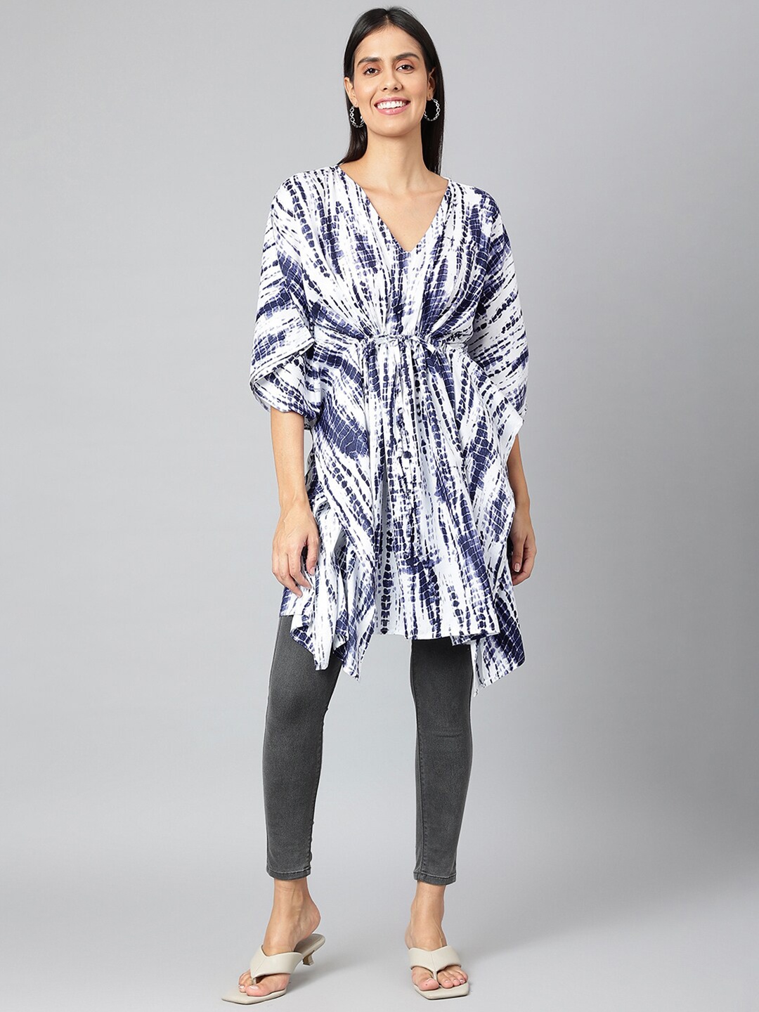 

FINSBURY LONDON Blue Kaftan Dress