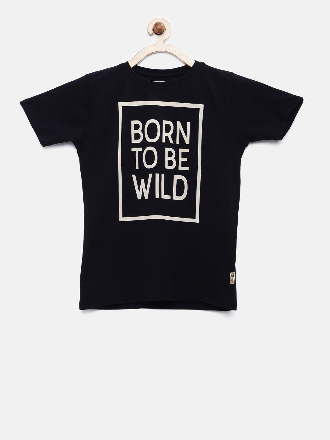 

Flying Machine Boys Black Printed Round Neck Pure Cotton T-shirt