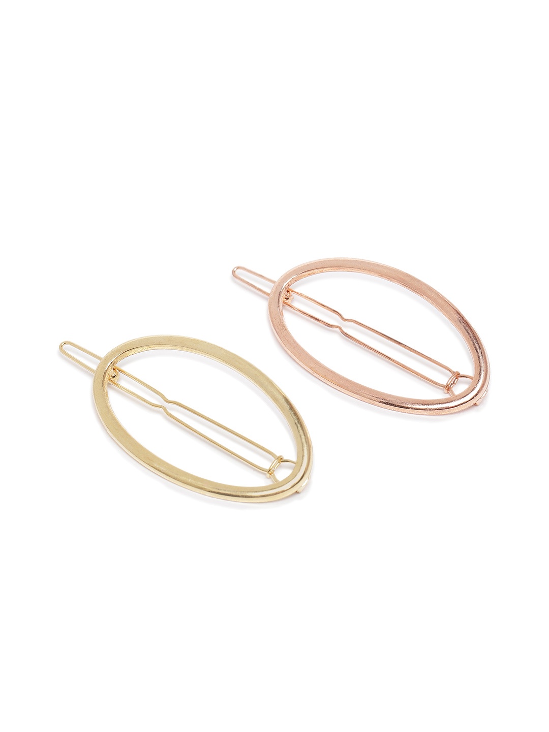 

I Jewels Set of 2 Gold-Toned Oval Shaped Hair Pins