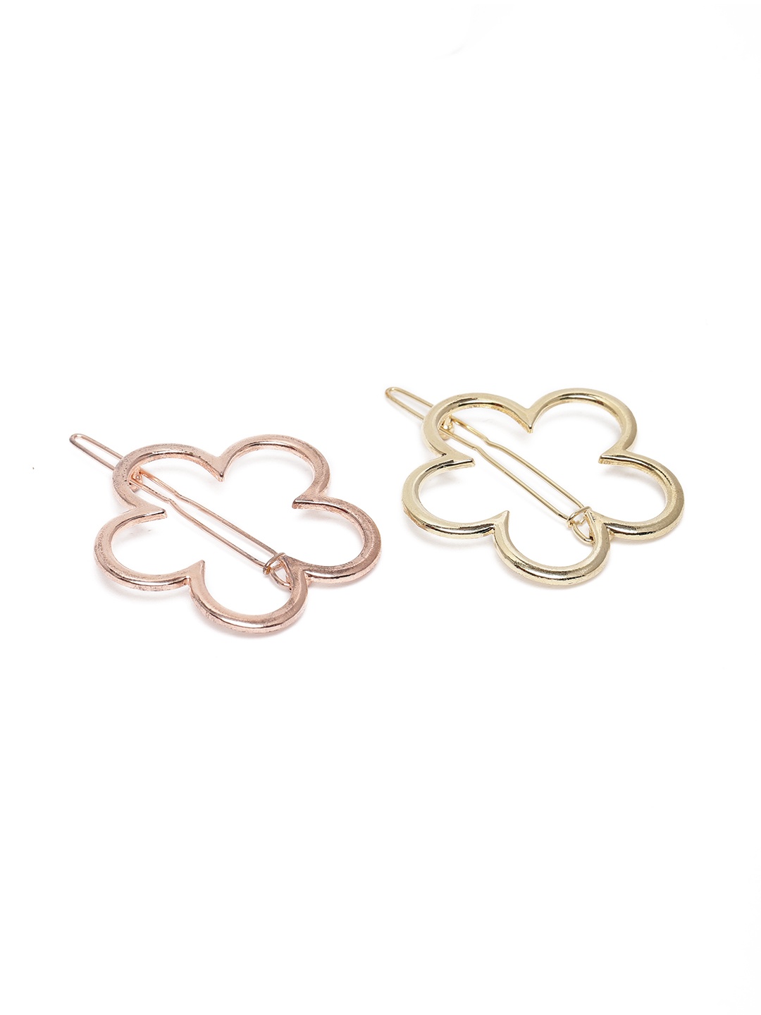 

I Jewels Set of 2 Gold-Toned Floral Hair Pins