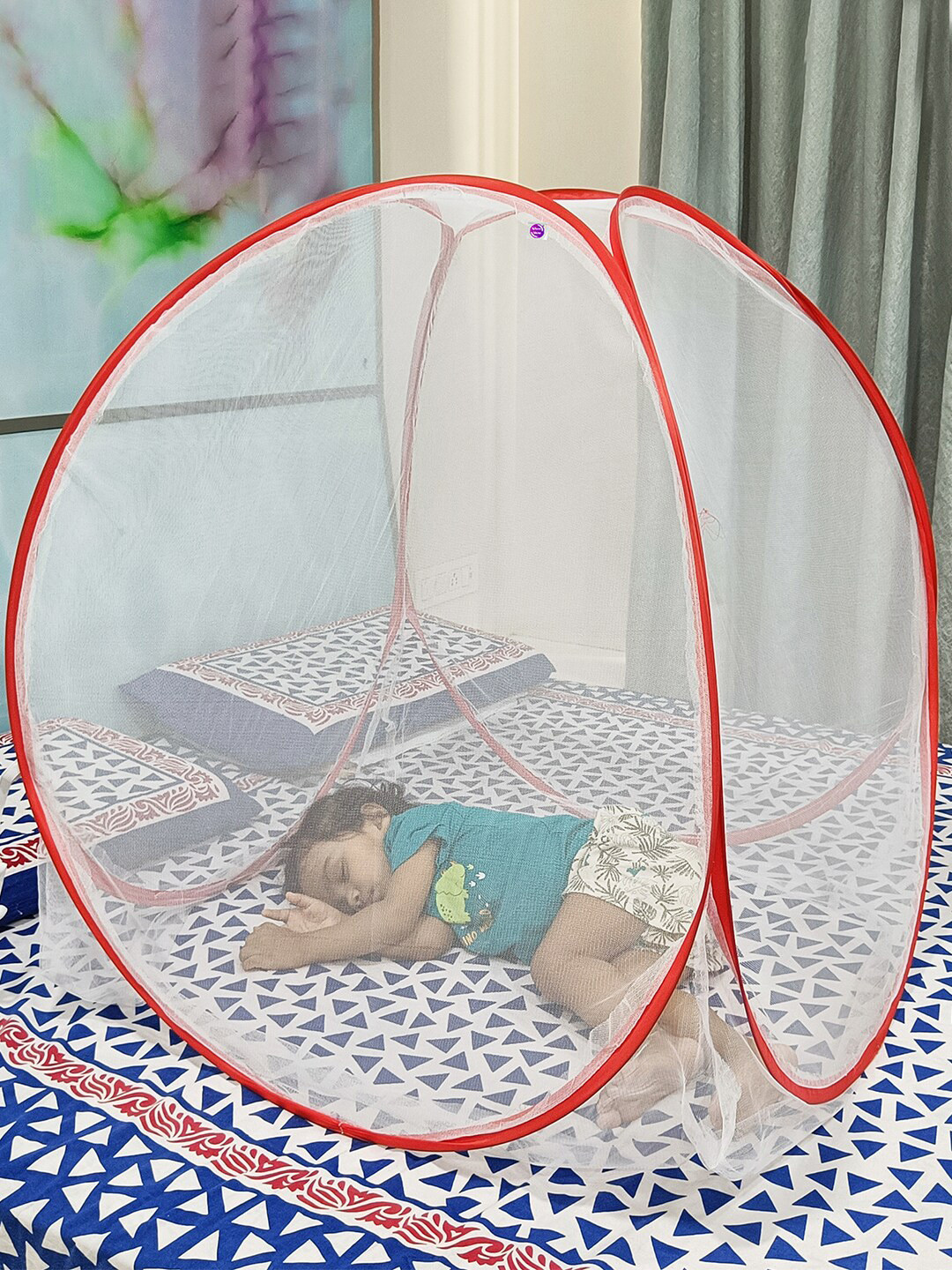 

Silver Shine Red Solid Foldable Mosquito Nets