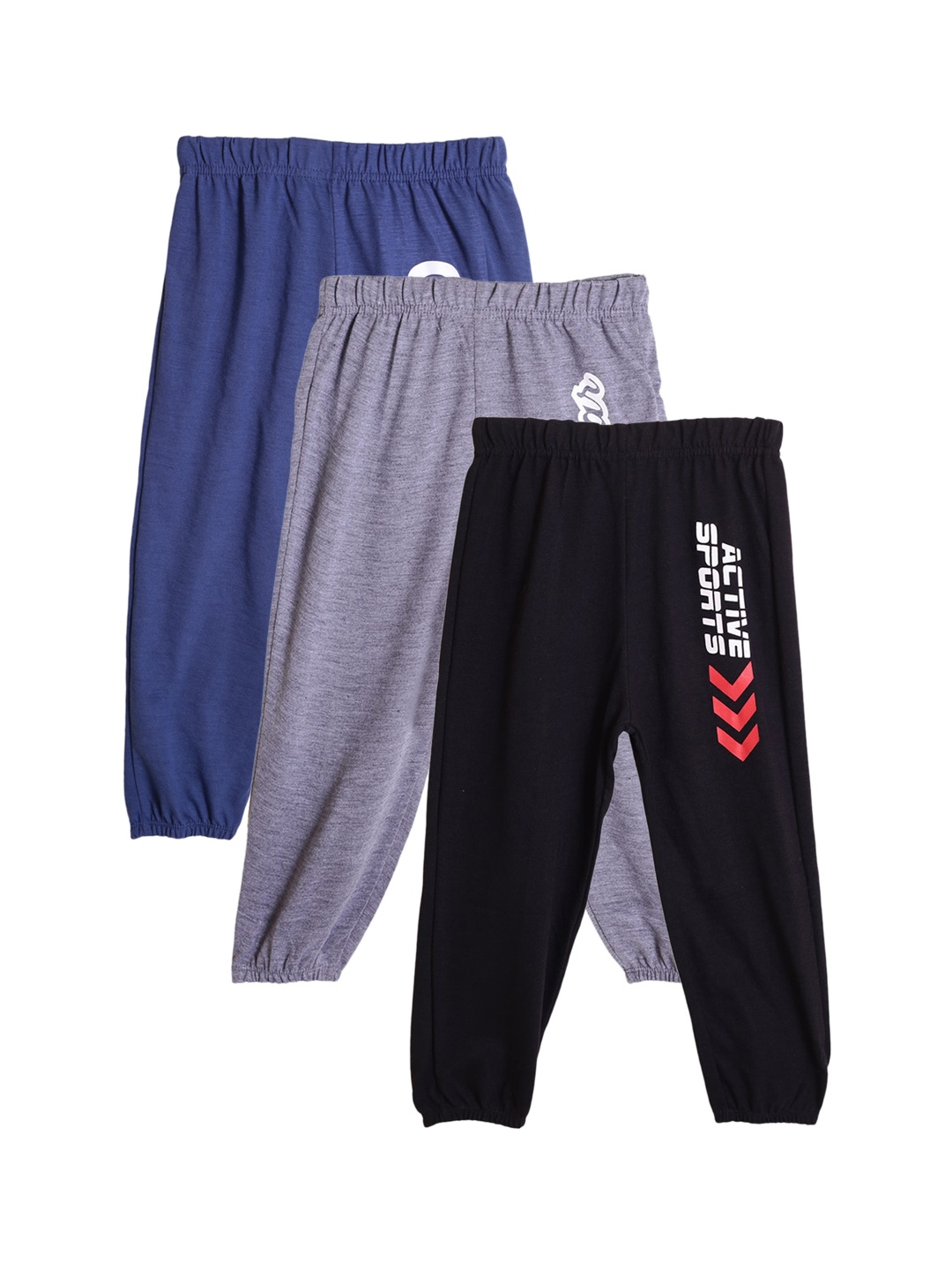

Fashionable Boys Pack Of 3 Solid Joggers, Grey