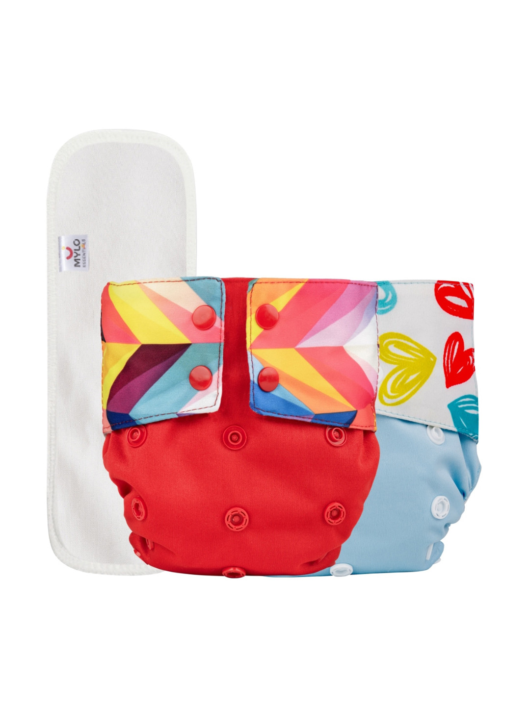 

Mylo Kids Set Of 2 Washable & Reusable Top lay Cloth Diaper with Double Gussets, Multi